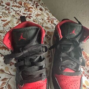 Nike Kids Sneakers - Black and Red with White Accents